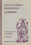 Kansas City College of Osteopathy and Surgery Announcement and Catalog for 1952-1953