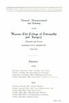Annual Announcement and Catalog of the Kansas City College of Osteopathy and Surgery 1918-1919 by Kansas City College of Osteopathy and Surgery