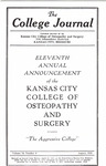 Eleventh Annual Announcement of the Kansas City College of Osteopathy and Surgery 1926-1927 by Kansas City College of Osteopathy and Surgery