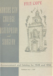 Kansas City College of Osteopathy and Surgery Announcement and Catalog for 1949 and 1950