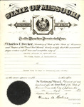 Amended Articles of Agreement and Pro Forma Decree of Incorporation of Kansas City College of Osteopathy and Surgery by State of Missouri, Department of State; Charles U. Becker; George J. Conley; A.A. Kaiser; Harriet Crawford; and John W. Parker